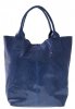 Kožené kabelka shopper bag Genuine Leather modrá 555